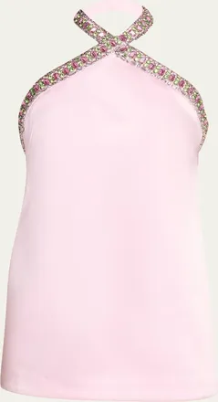 Retrof&ecirc;te Sabry Jeweled Halter Mini Dress