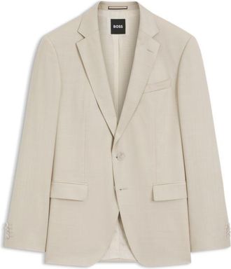 BOSS Slim-fit jacket in virgin-wool serge