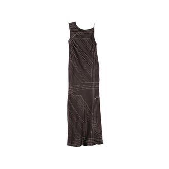 Alysi Abto Foundation Asimmetrico Scollo Asimmetrico Stampa Grafica - Dames - Maxi kleedjes - Bruin - S - Kleedjes