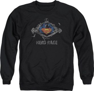 Gildan Superman Nerd Rage Adult Crewneck Sweatshirt