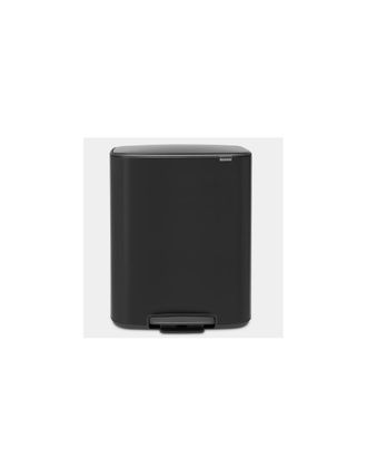 Brabantia Poubelle &Agrave; P&eacute;dale 2 X 30 L Matt Black - Bo - Brabantia