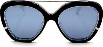 Irresistor Black La Isla Bonita Oversized Geometric Sunglasses