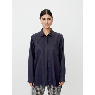 Masai MaItaliane Oversized Shirt in Navy Blazer at Nordstrom, Size Xx-Large