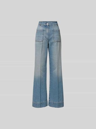 Victoria Beckham Jeans mit Label-Stitching in Hellblau, Gr&ouml;&szlig;e 26