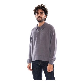Edwin Dex Polo Trui - Heren - Tops - Grijs - Maat: XL Wol