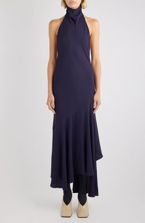 Alaia Asymmetric Halter Dress in Aubergine at Nordstrom, Size 12 Us