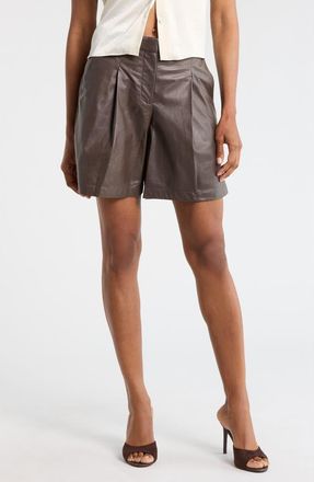 TWP Sully Leather Shorts in Fudge at Nordstrom Rack, Size 00
