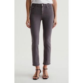 AG - Adriano Goldschmied Mari Mid Rise Slim Straight Leg Crop Jeans in Misty Grey at Nordstrom Rack, Size 23