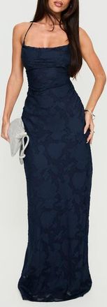 Princess Polly Celena Floral Burnout Gown in Navy Burnout at Nordstrom, Size 10