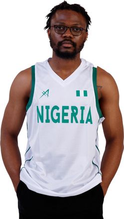 Generic Nigeria National Team Basketball Jersey, White and Green, Official Design