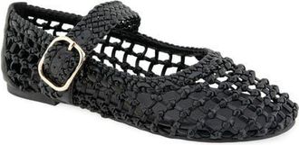 Kenneth Cole Tessa Mary Jane Flat in Black Woven at Nordstrom, Size 5.5
