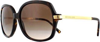 Michael Kors Square Womens Dark Tortoise Gold Brown Gradient Sunglasses Metal - One Size