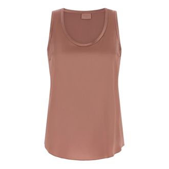 Brunello Cucinelli Satin Flared Top - female - Brunello Cucinelli - Sleeveless Tops - Pink - XS - Tops