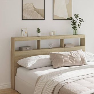 vidaXL Cabecero De Cama Con Led Roble Sonoma 180x17x102 Cm Vidaxl