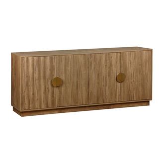 Sweeek Aparador de 4 puertas ex&oacute;tico efecto madera de mango, 180cm, marr&oacute;n