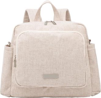 Generic Compatible For Waterproof Large Capacity Solid Polyester Backpacks Travel Bag(Tweed Pink)