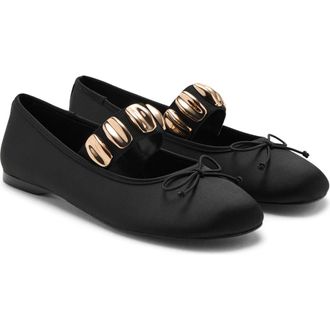 Mango Mary Jane Ballet Flat in Black at Nordstrom, Size 8.5Us