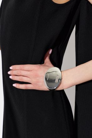 Maison Margiela Brass Bracelet With Engraved Logo, Womens, Silver