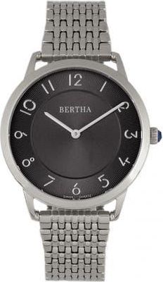 Bertha Sunglasses Abby Swiss Bracelet Watch in Silver/black at Nordstrom