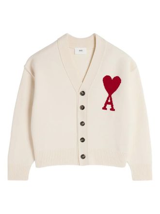 Ami Ami de Coeur wool cardigan - unisex - Wool - M - White