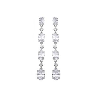 Luxenter oorbellen in 925 sterling zilver en briljante zirkonia rhodium afwerking - Ahu