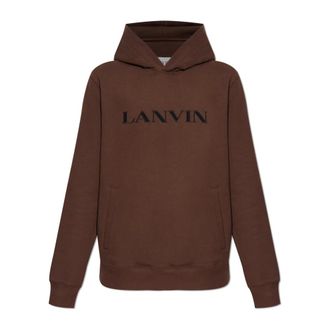 Lanvin Hoodies, male, Brown, Size: L Sweatshirt with embroidered logo
