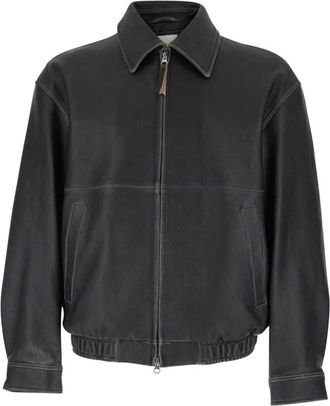 Dunst Drizzler Leather Jacket - Heren - Bomber jackets - Zwart - L - Leer - Jassen
