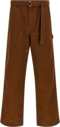 sacai Brown Flat Front Pants
