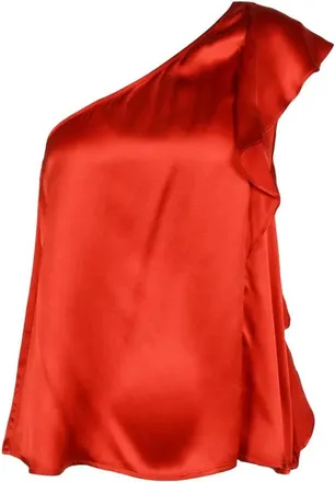 L'autre Chose Red Silk Top