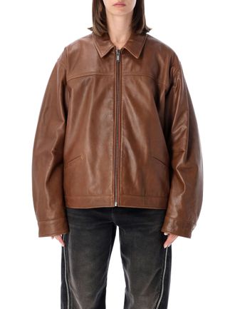 Haikure Jocelyn Boxy Cropped Leather Jacket