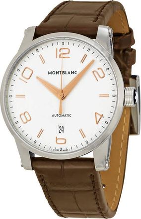 Montblanc Montblanc Timewalker Automatic White Dial Brown Leather Mens Watch 110340