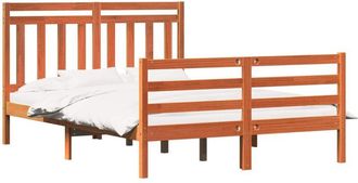 vidaXL Estructura De Cama Con Cabecera Marr&oacute;n Cera 160 X 200 Cm Vidaxl