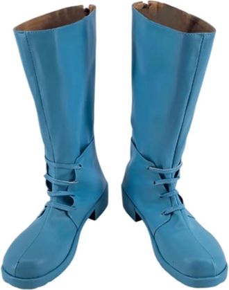 Generic Womens Anime Cosplay Boots for Caesar Anthonio Zeppeli Fancy Stage Performance Props Shoes Custom Made Halloween Christma Comic Con (Blue,10.5)