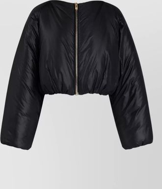 Alaia nylon cropped bomber jacket quilted design