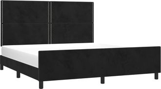 vidaXL Vidaxl - Estructura De Cama Con Cabecero De Terciopelo Negro 180x200 Cm