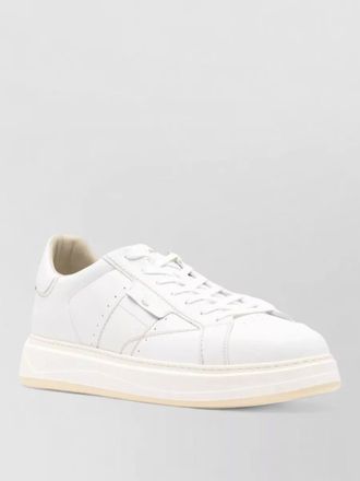 Woolrich leather sneakers round toe flat sole