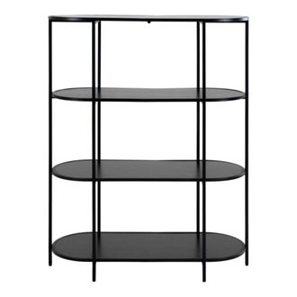 Moloo ovalada de 4 baldas negra y met&aacute;lica 85x111 cm