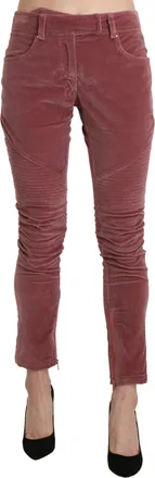 Ermanno Scervino Red Mid Waist Skinny Cotton Womens Pants