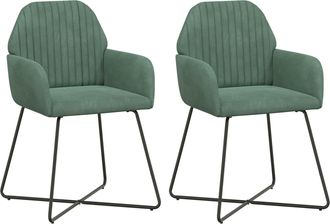 vidaXL Sillas De Comedor 2 Uds. Terciopelo Verde Mar 55 X 50 X 84 Cm Vidaxl