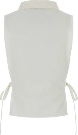 Miu Miu Collared Button-Front Shirt - White