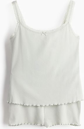 H&M Gerippter Pyjama - Green