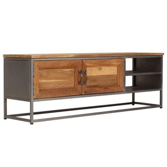 vidaXL Vidaxl - Mobile Porta Tv In Teak Recuperato E Acciaio 120x30x40 Cm