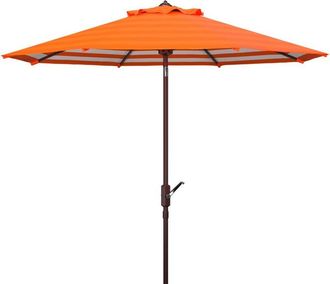Safavieh Athens Inside Out Striped 9 Crank Outdoor Auto Tilt Umbrella