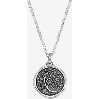 Dower & Hall Mens Tree of Life Talisman Necklace in Sterling Silver at Nordstrom, Size 22