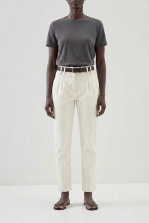 Brunello Cucinelli Warm White Pleated Trousers, Brand Size 46 (US Size 12)