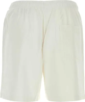 Sporty & Rich Mens White Cotton Bermuda Shorts Whitenavyruby Exterior