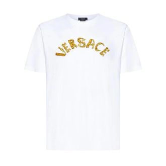 Versace T-Shirts, male, White, Size: L Medusa Logo T-Shirt