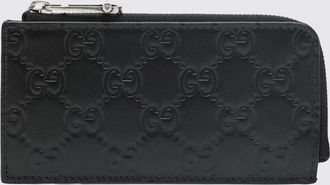 Gucci Portacarte di credito GG Emblem Gucci in pelle goffrata