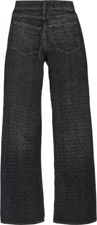 Balenciaga Womens Black Cotton Flared Jeans Clothing