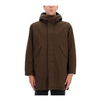 Aspesi Parkas, male, Brown, Size: L Hooded Cotton Parka